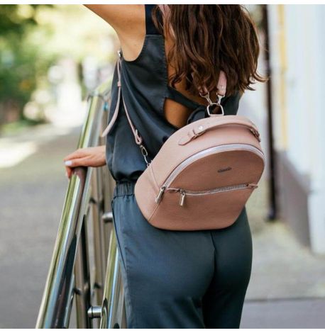 Жіночий шкіряний міні-рюкзак Kylie (рожевий)