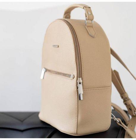 Женский кожаный мини-рюкзак Kylie (светло-бежевый)