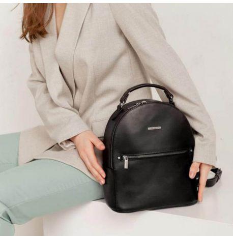Женский кожаный мини-рюкзак Kylie (черный)