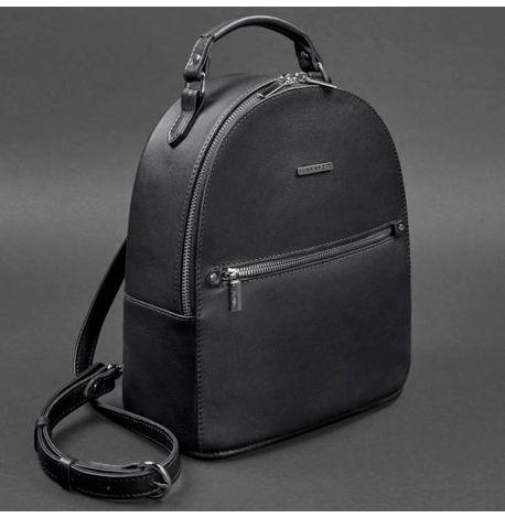 Женский кожаный мини-рюкзак Kylie (черный)