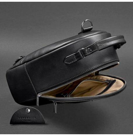 Женский кожаный мини-рюкзак Kylie (черный)