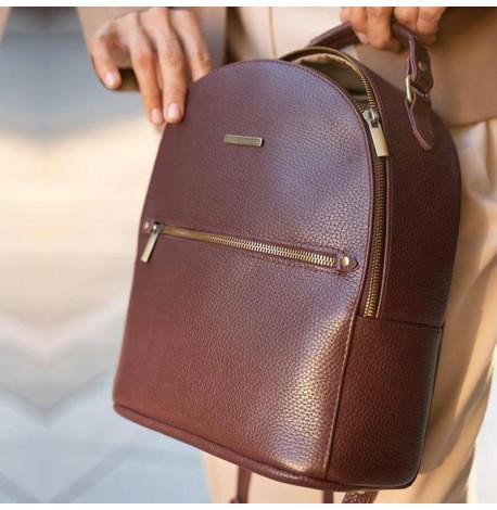 Женский кожаный мини-рюкзак Kylie (марсала)