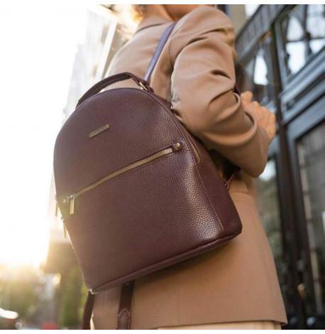 Женский кожаный мини-рюкзак Kylie (марсала)