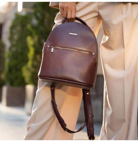 Женский кожаный мини-рюкзак Kylie (марсала)