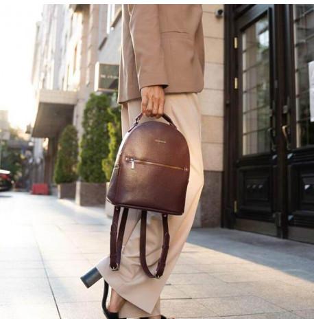 Женский кожаный мини-рюкзак Kylie (марсала)