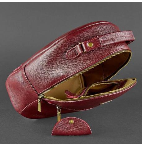 Женский кожаный мини-рюкзак Kylie (марсала)