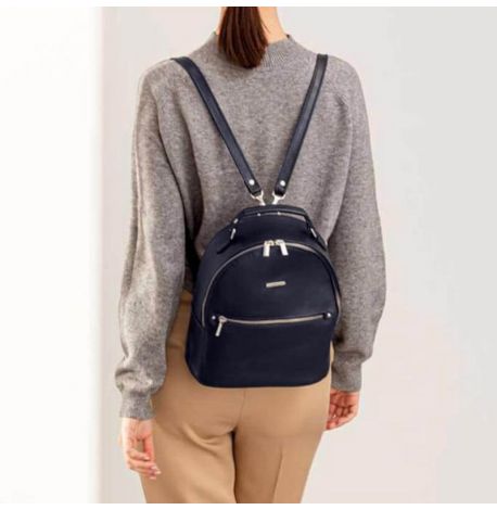 Женский кожаный мини-рюкзак Kylie (темно-синий)