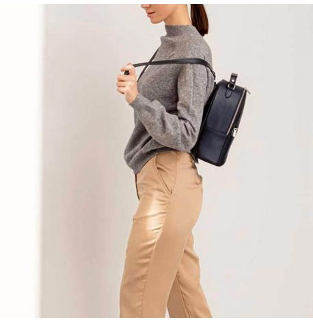 Женский кожаный мини-рюкзак Kylie (темно-синий)