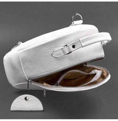 Женский кожаный мини-рюкзак Kylie (белый)