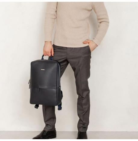 Мужской кожаный рюкзак Foster (темно-синий)