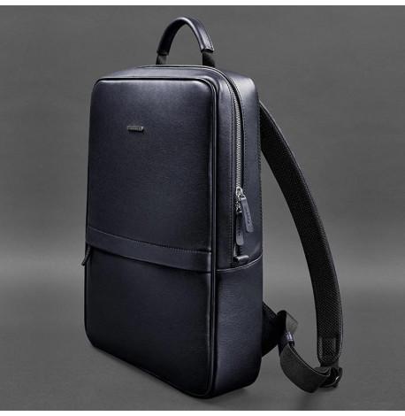 Мужской кожаный рюкзак Foster (темно-синий)