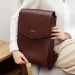 Городской кожаный женский рюкзак (бордовый)