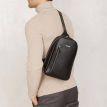 Мужской кожаный рюкзак на одно плечо Chest Bag (черный)