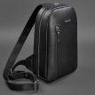 Мужской кожаный рюкзак на одно плечо Chest Bag (черный)