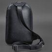 Мужской кожаный рюкзак на одно плечо Chest Bag (темно-синий)