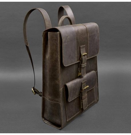 Городской кожаный рюкзак Brit (темно-коричневый)