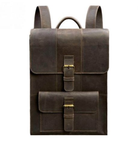 Городской кожаный рюкзак Brit (темно-коричневый)