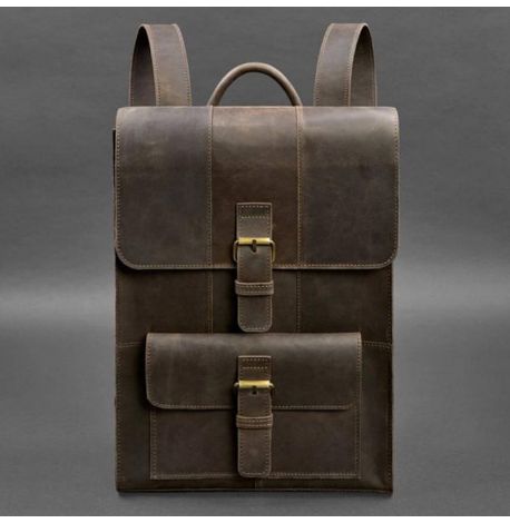 Городской кожаный рюкзак Brit (темно-коричневый)