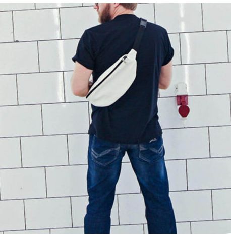 Поясна сумка-бананка Badabumbag (біла)