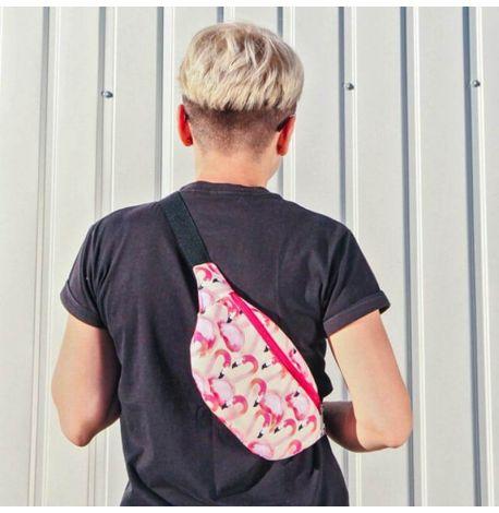 Поясна сумка-бананка Bumbag "Фламінго"