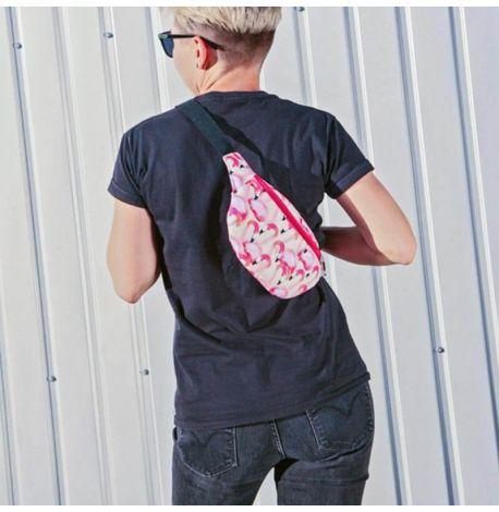 Поясна сумка-бананка Bumbag "Фламінго"