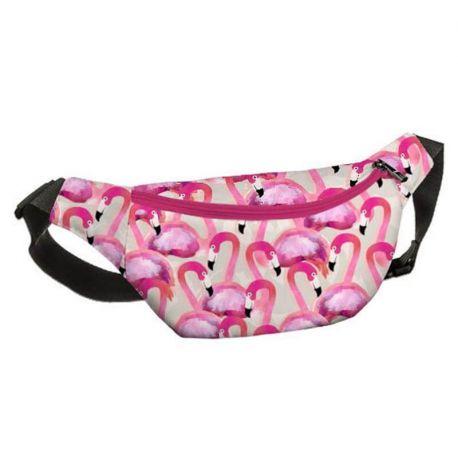 Поясна сумка-бананка Bumbag "Фламінго"