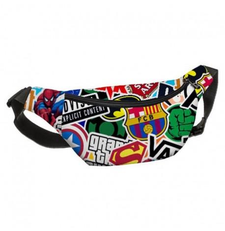 Поясна сумка-бананка Bumbag "Логотипи"