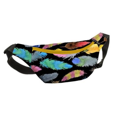 Поясная сумка-бананка Bumbag "Перья"