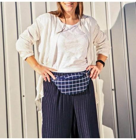 Поясна сумка-бананка Bumbag "Синя клітина"