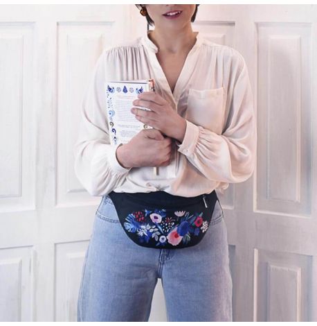 Поясна сумка-бананка Bumbag "Квіти"
