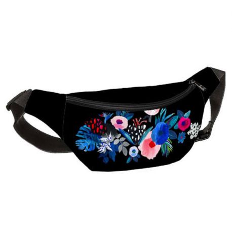 Поясна сумка-бананка Bumbag "Квіти"