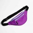 Поясна сумка-бананка фіолетова з бірюзовими блискавками