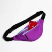 Поясна сумка-бананка фіолетова з бірюзовими блискавками