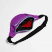 Поясна сумка-бананка фіолетова з бірюзовими блискавками