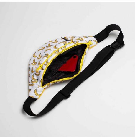 Поясна сумка-бананка біла з бананами