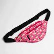 Поясна сумка-бананка рожева з мопсами