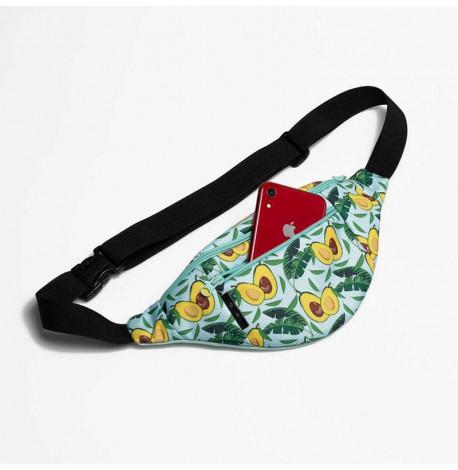 Поясна сумка-бананка м'ятна з авокадо