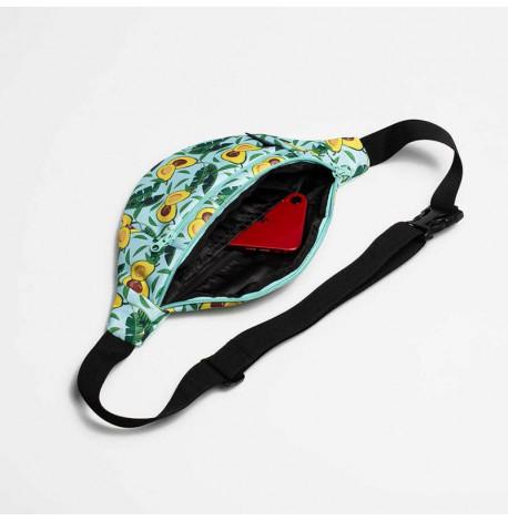 Поясна сумка-бананка м'ятна з авокадо