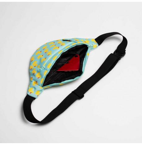Поясная сумка-бананка мятная с утками