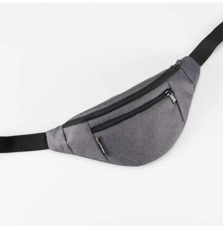 Поясная сумка-бананка темно-серый меланж
