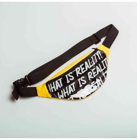 Поясна сумка-бананка жовта прозора What is Reality