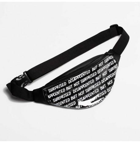 Поясна сумка-бананка чорна прозора Disappointed but not surprised
