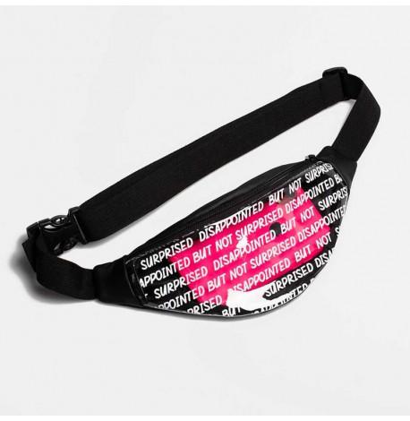 Поясна сумка-бананка чорна прозора Disappointed but not surprised