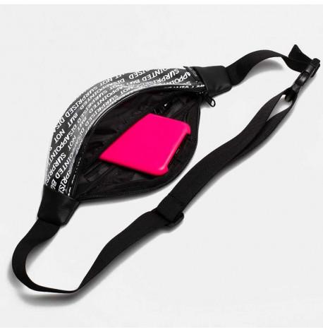 Поясна сумка-бананка чорна прозора Disappointed but not surprised