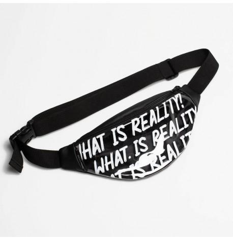 Поясна сумка-бананка чорна прозора What is Reality