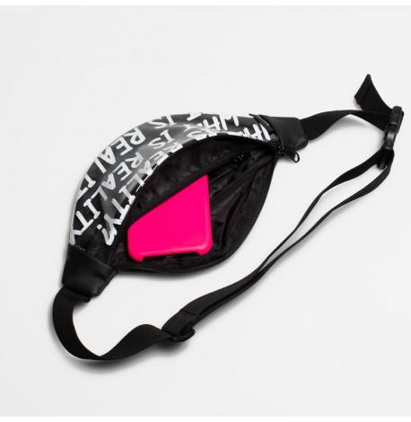 Поясна сумка-бананка чорна прозора What is Reality