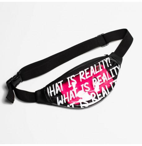 Поясна сумка-бананка чорна прозора What is Reality