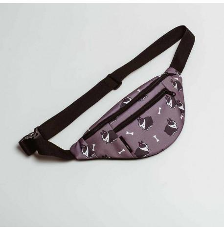 Поясна сумка-бананка сіра Bulldog