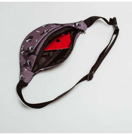 Поясна сумка-бананка сіра Bulldog