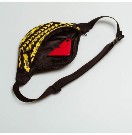 Поясна сумка-бананка чорна Danger